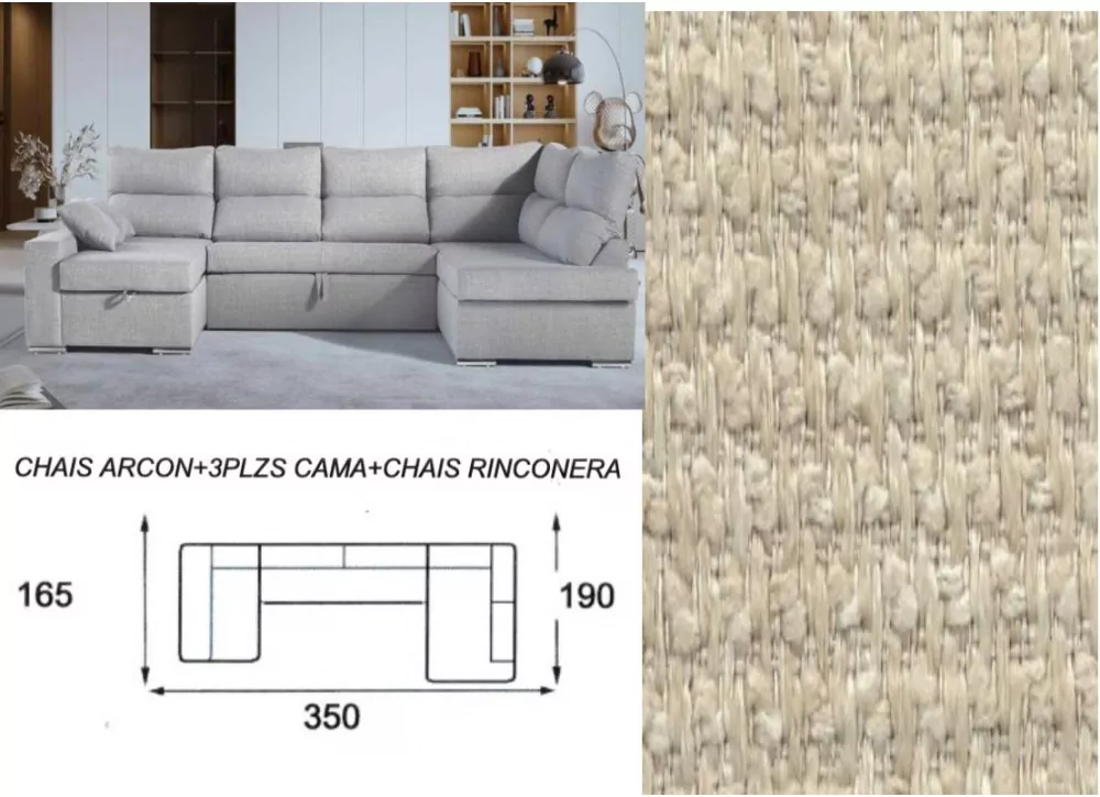 Sofá cama doble chaise longue CALIFORNIA Sofá cama doble chaise longue CALIFORNIA