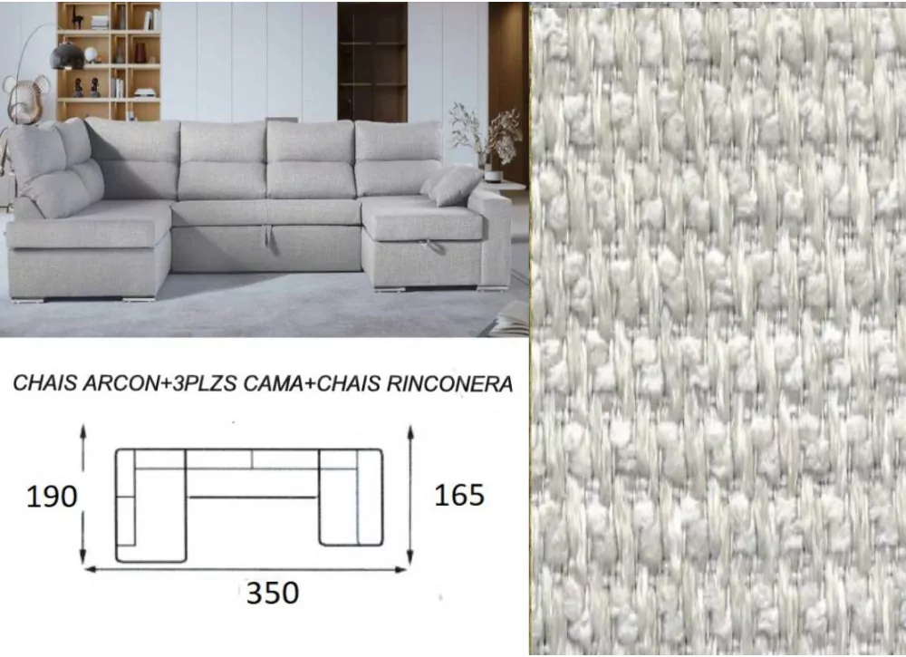 Sofá cama doble chaise longue CALIFORNIA Sofá cama doble chaise longue CALIFORNIA