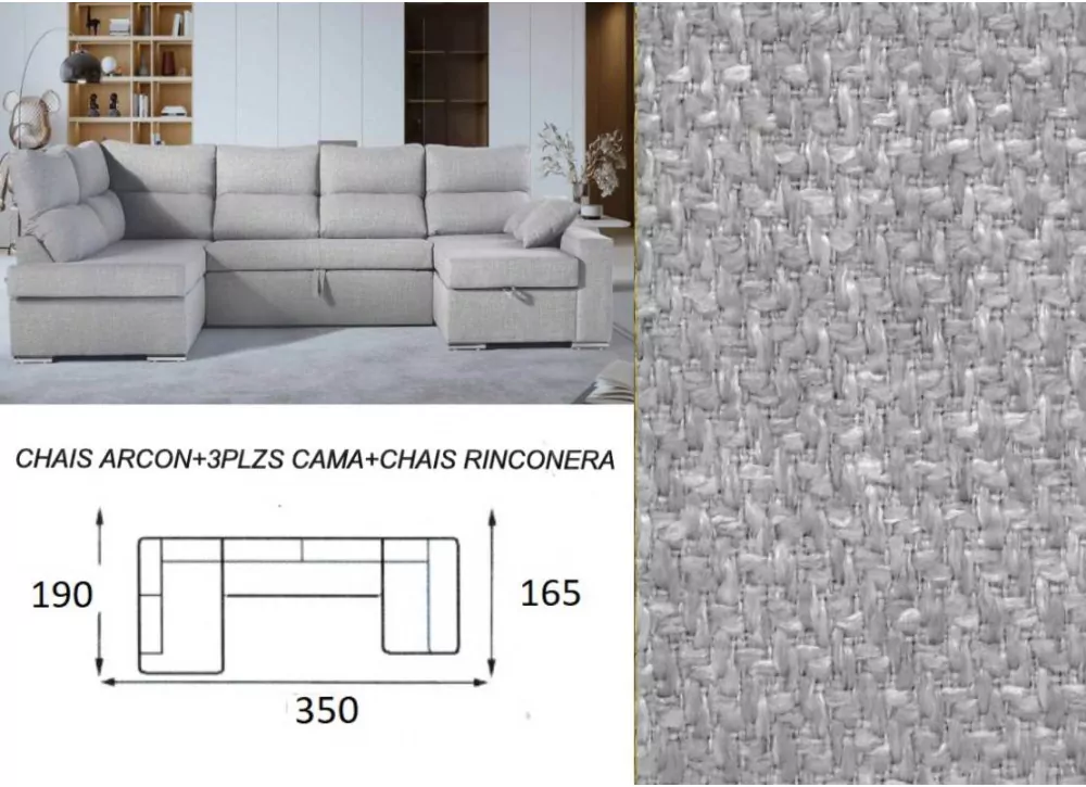 Sofá cama doble chaise longue CALIFORNIA Sofá cama doble chaise longue CALIFORNIA