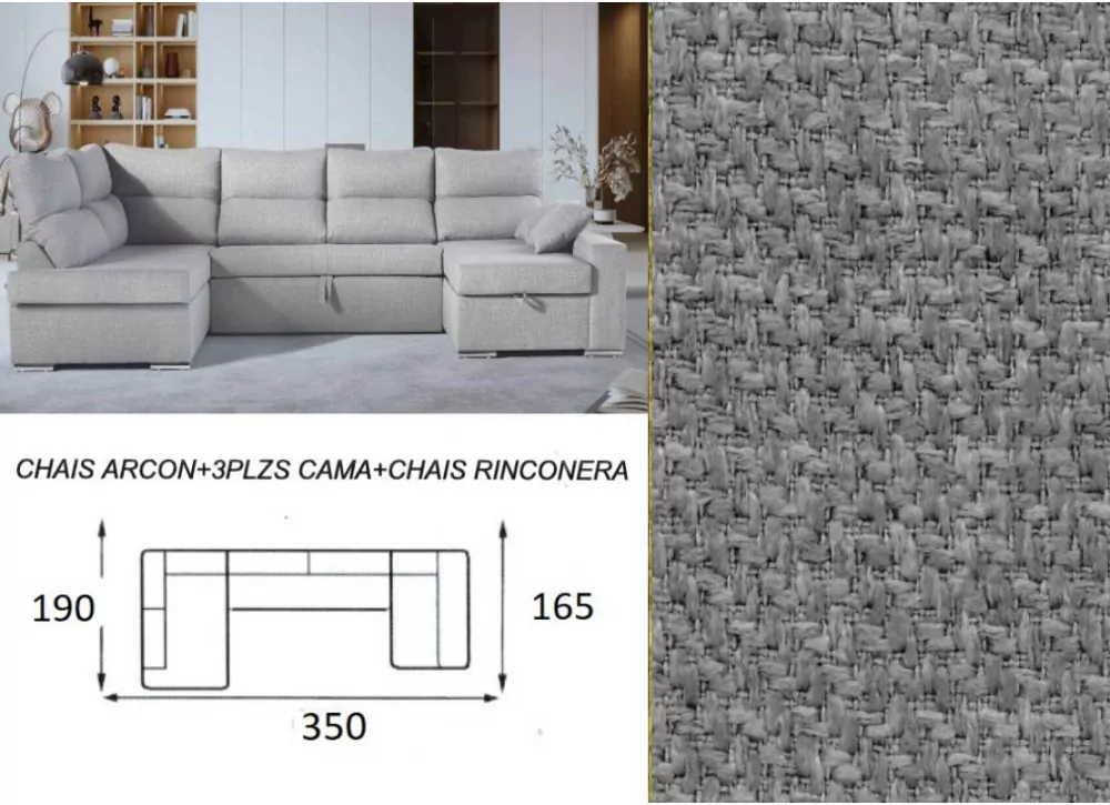 Sofá cama doble chaise longue CALIFORNIA Sofá cama doble chaise longue CALIFORNIA