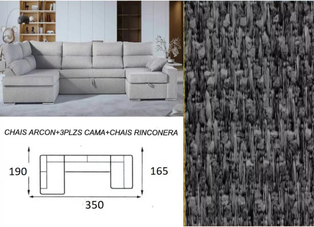 Sofá cama doble chaise longue CALIFORNIA Sofá cama doble chaise longue CALIFORNIA