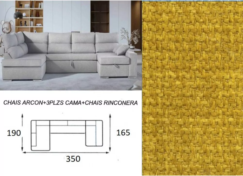 Sofá cama doble chaise longue CALIFORNIA Sofá cama doble chaise longue CALIFORNIA