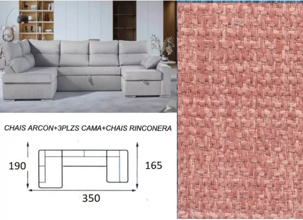 Sofá cama doble chaise longue CALIFORNIA Sofá cama doble chaise longue CALIFORNIA