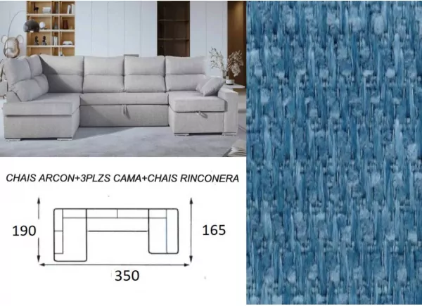 Sofá cama doble chaise longue CALIFORNIA Sofá cama doble chaise longue CALIFORNIA