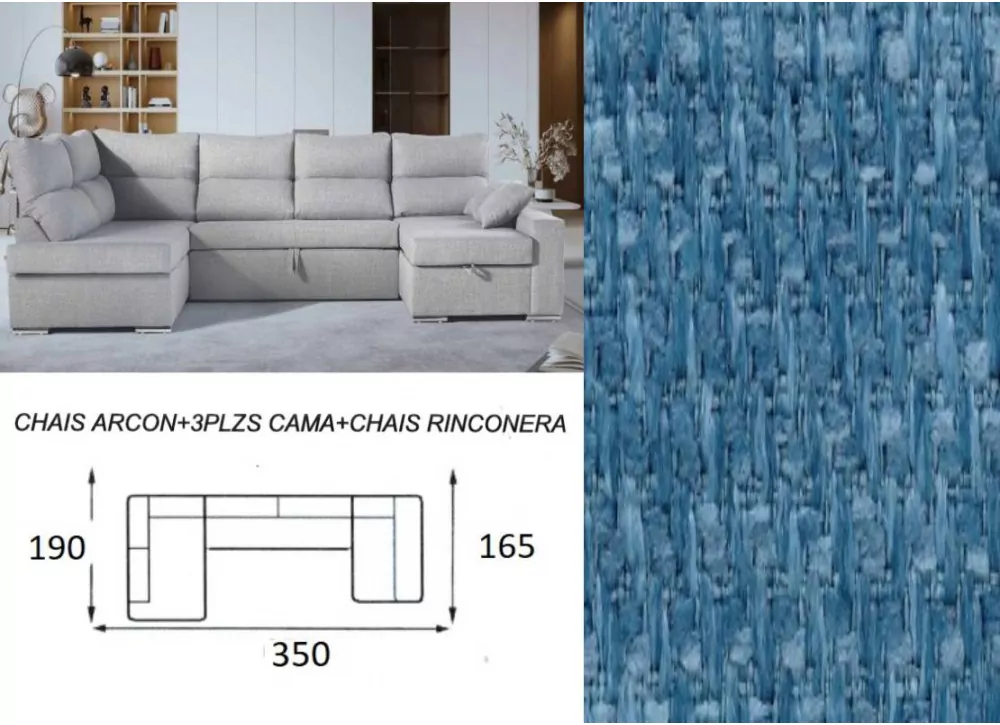 Sofá cama doble chaise longue CALIFORNIA Sofá cama doble chaise longue CALIFORNIA