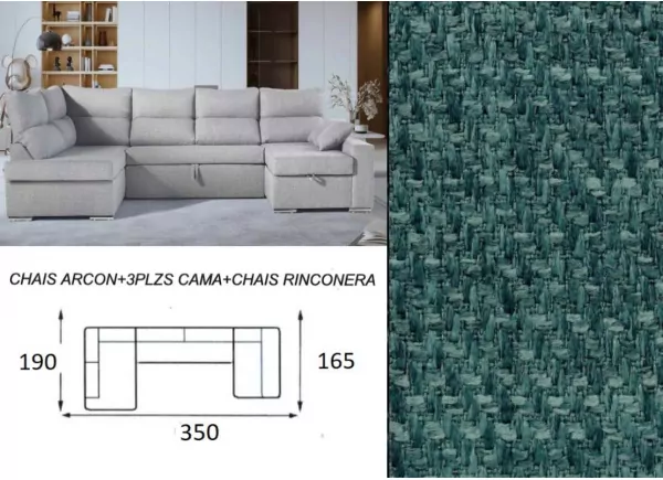 Sofá cama doble chaise longue CALIFORNIA Sofá cama doble chaise longue CALIFORNIA