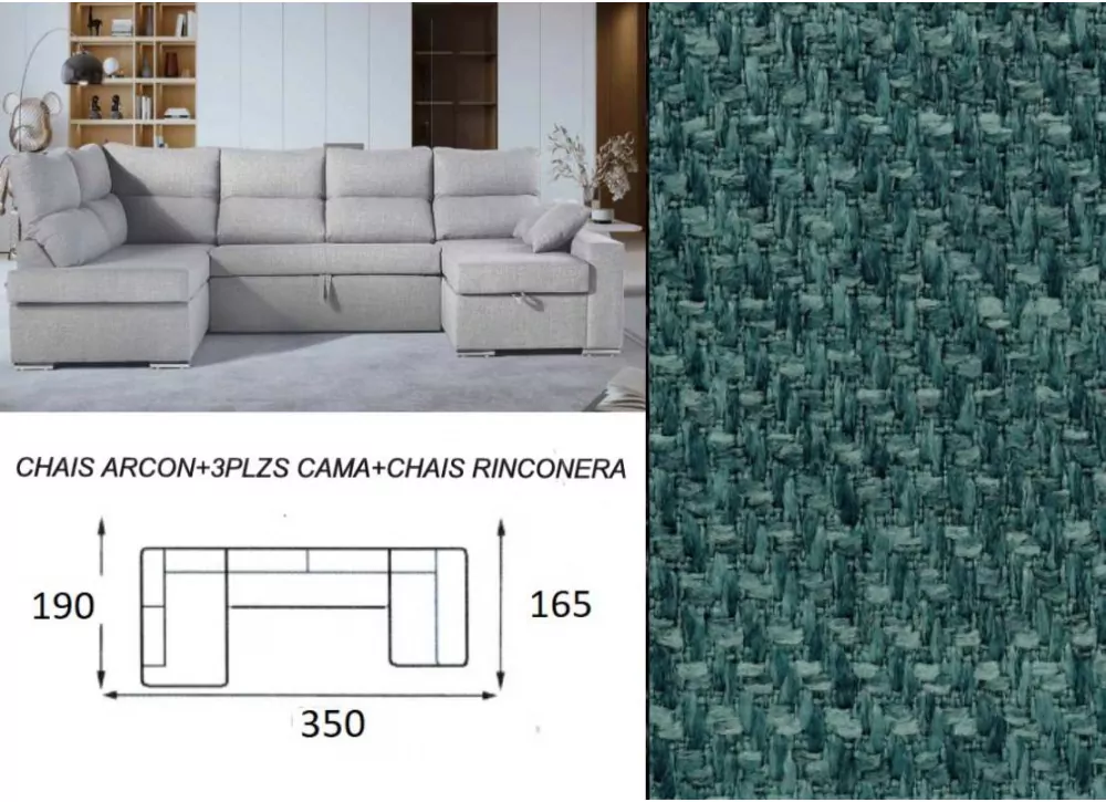 Sofá cama doble chaise longue CALIFORNIA Sofá cama doble chaise longue CALIFORNIA