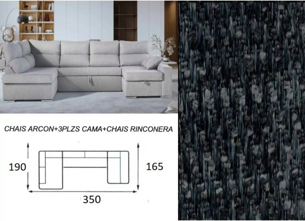Sofá cama doble chaise longue CALIFORNIA Sofá cama doble chaise longue CALIFORNIA
