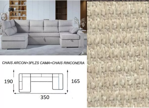 Sofá cama doble chaise longue CALIFORNIA Sofá cama doble chaise longue CALIFORNIA