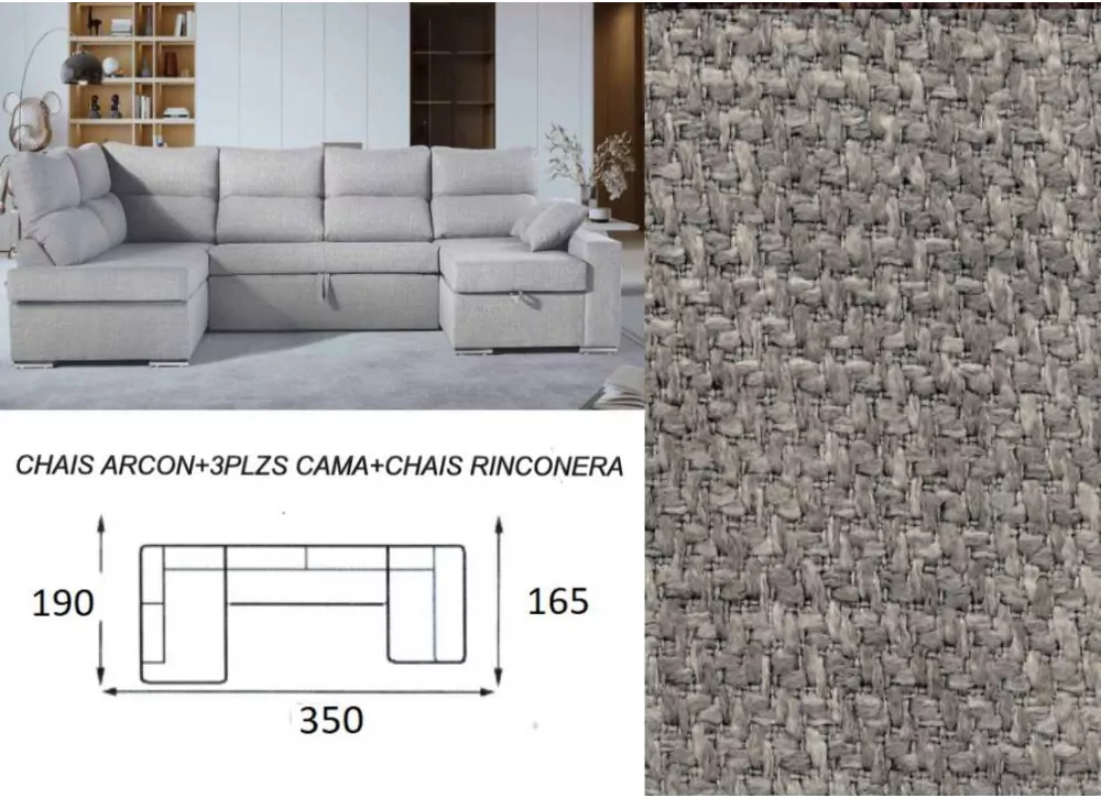 Sofá cama doble chaise longue CALIFORNIA Sofá cama doble chaise longue CALIFORNIA