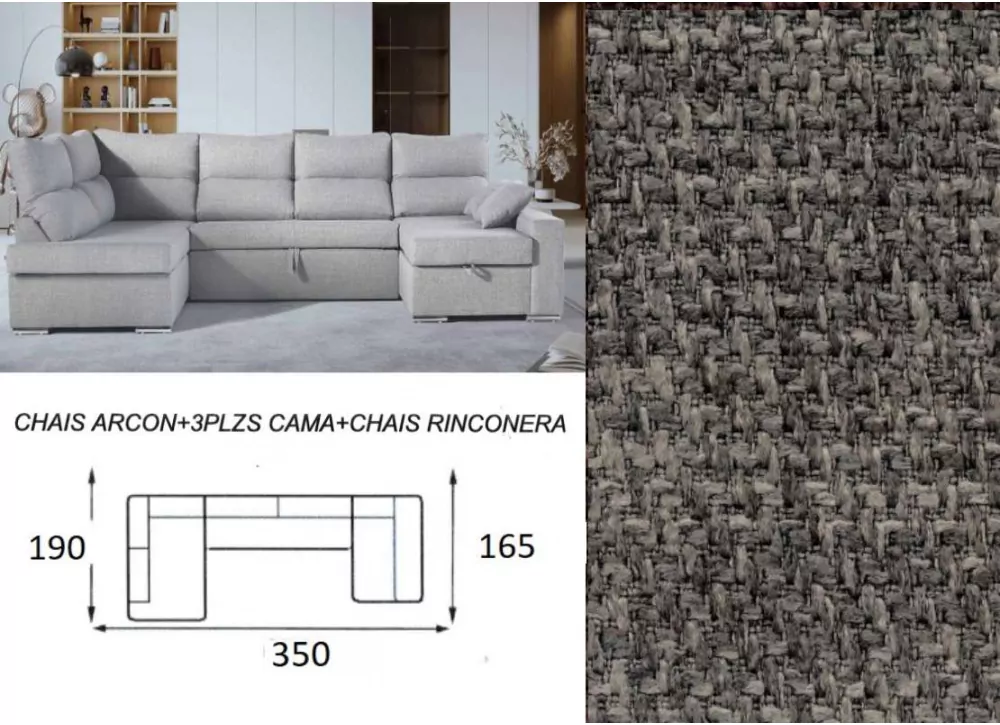 Sofá cama doble chaise longue CALIFORNIA Sofá cama doble chaise longue CALIFORNIA