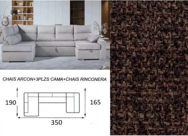 Sofá cama doble chaise longue CALIFORNIA Sofá cama doble chaise longue CALIFORNIA