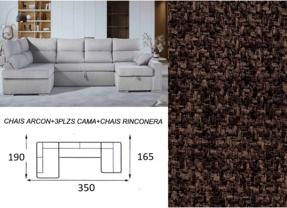 Sofá cama doble chaise longue CALIFORNIA Sofá cama doble chaise longue CALIFORNIA
