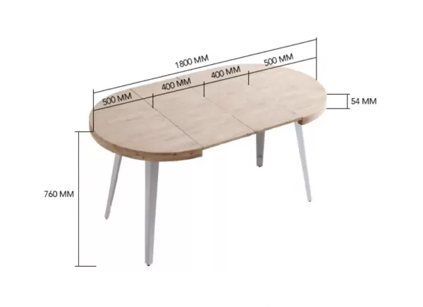 Mesa de comedor redonda extensible EIRE Mesa de comedor redonda extensible EIRE