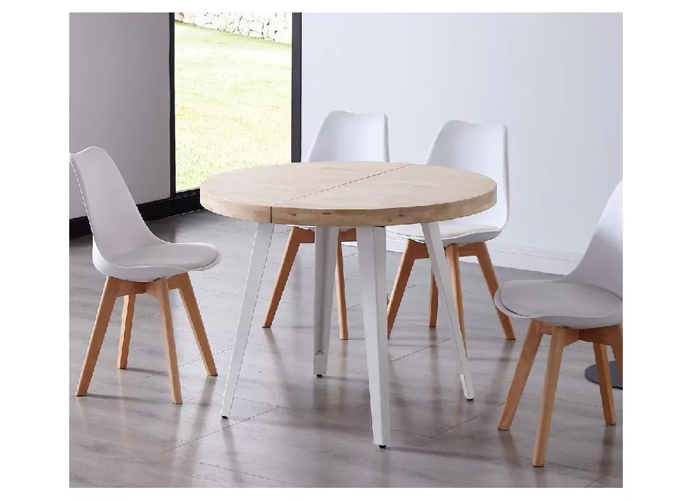 Mesa de comedor redonda extensible EIRE Mesa de comedor redonda extensible EIRE