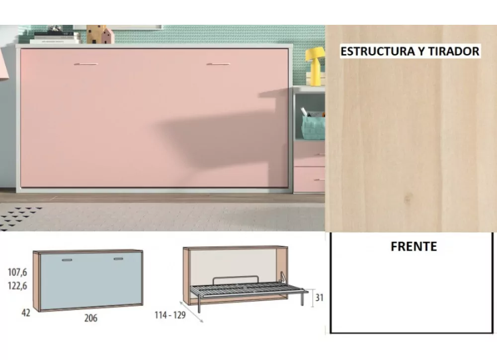 Cama abatible horizontal de 90 ó 105 corban PLUS