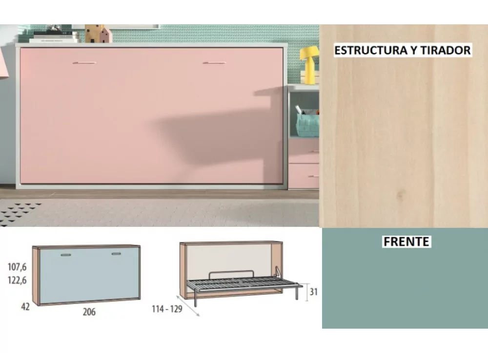 Cama abatible horizontal de 90 ó 105 corban PLUS