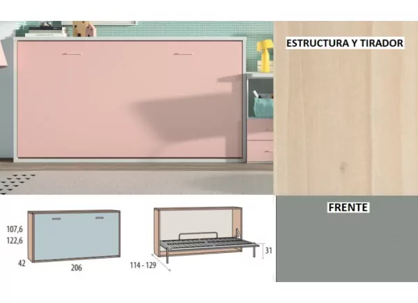 Cama dobrável horizontal de 90 ou 105 PLUS