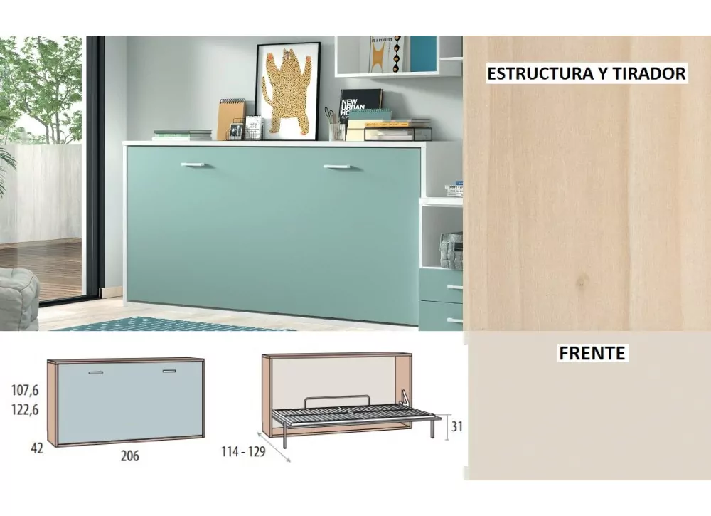 Cama dobrável horizontal de 90 ou 105 PLUS