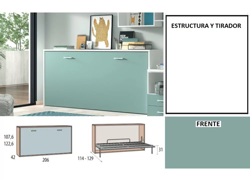Cama abatible horizontal de 90 ó 105 corban PLUS