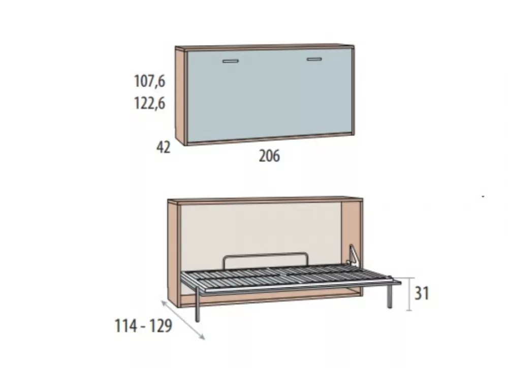 Cama abatible horizontal de 90 ó 105 corban PLUS