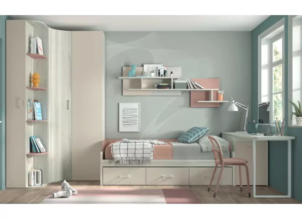 Armário de quarto sob gavetas com guias Corban PLUS