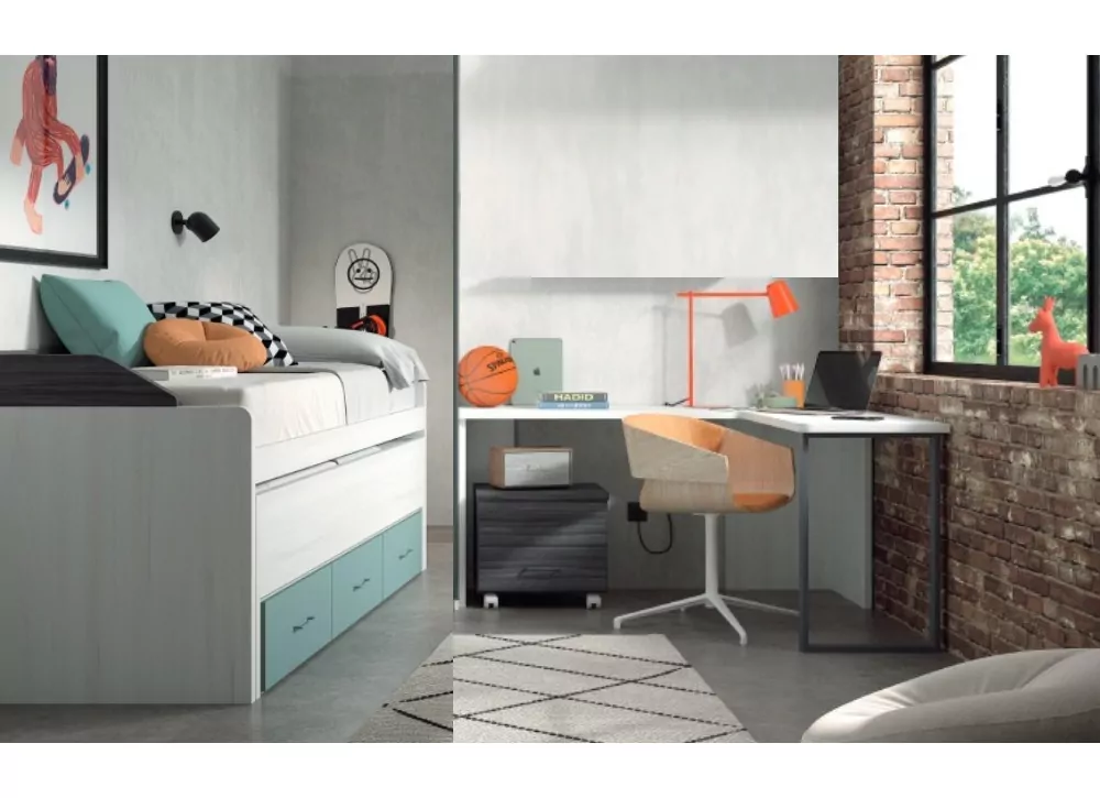 Dormitorio compacto bajo 3 contenedores con guías corban PLUS Dormitorio compacto bajo 3 contenedores con guías corban PLUS