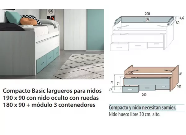 Quarto Compacto Sob 3 Containers com Guias de Corban PLUS Quarto Compacto Sob 3 Containers com Guias de Corban PLUS