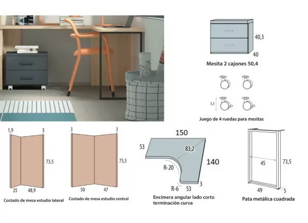 Quarto Compacto Sob 3 Containers com Guias de Corban PLUS