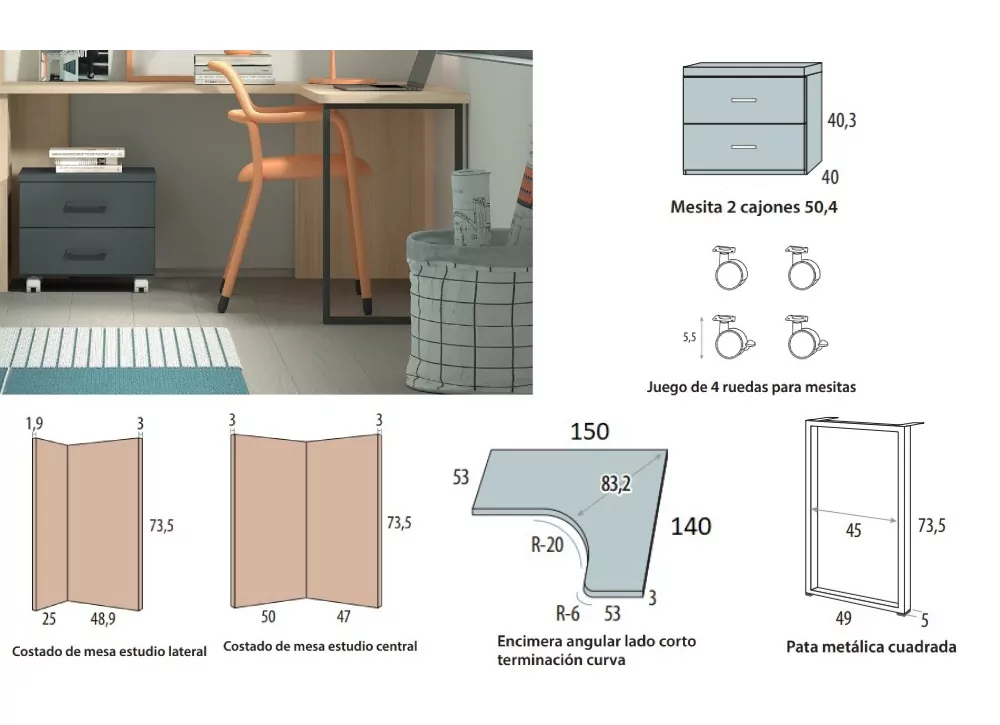 Quarto Compacto Sob 3 Containers com Guias de Corban PLUS