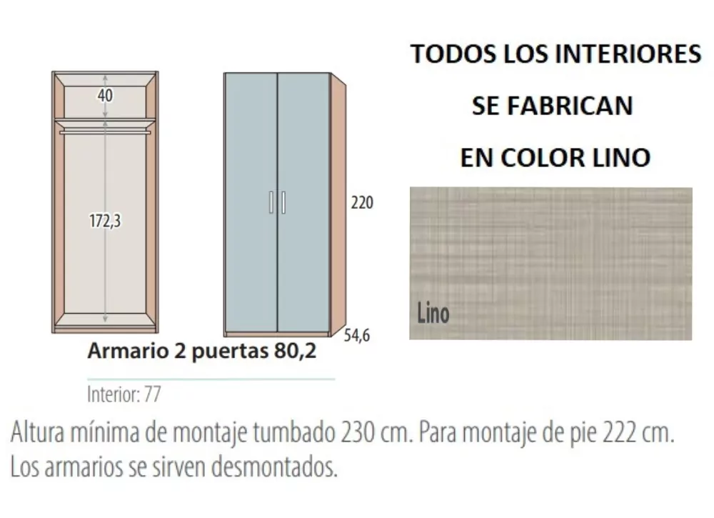 Guarda-roupa de balanço Corban PLUS de 2 portas