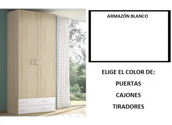 Armario 2 puertas batientes + 2 cajones corban PLUS