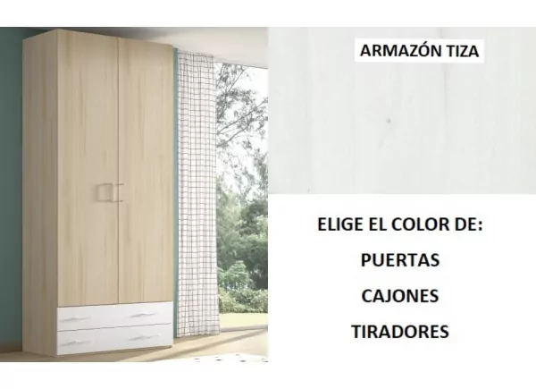 Armario 2 puertas batientes + 2 cajones corban PLUS