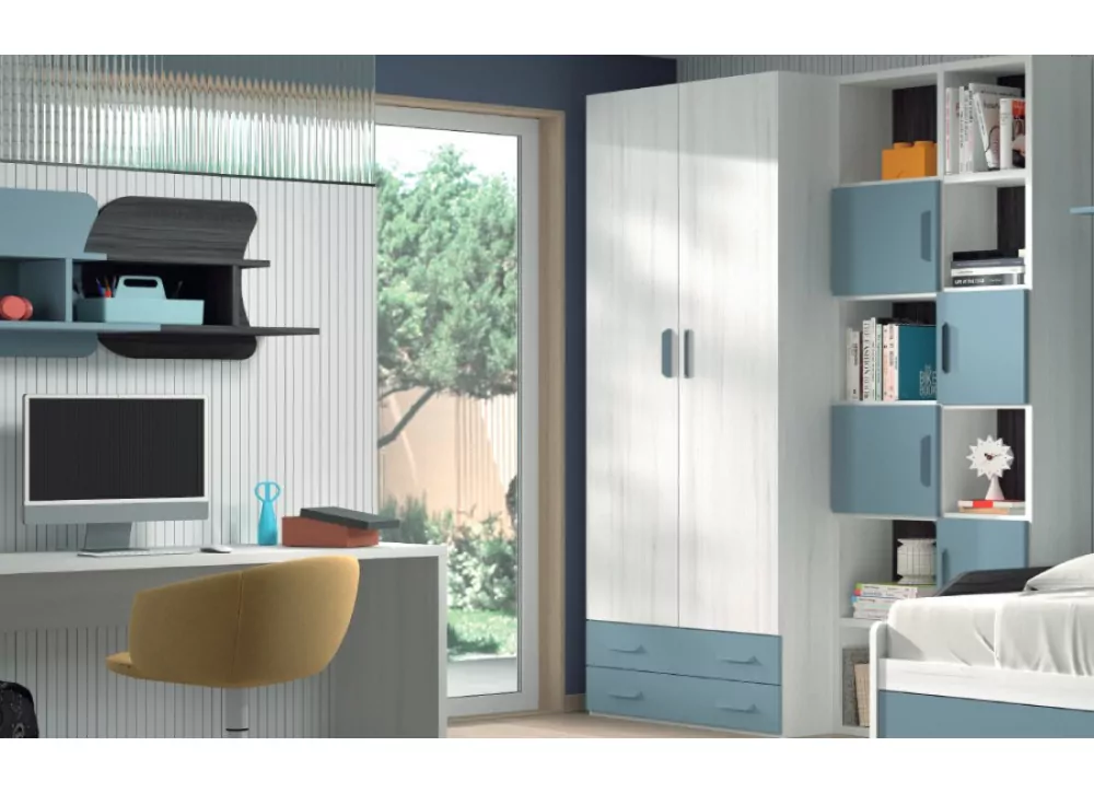 Roupeiro 2 portas dobrável + 2 gavetas corban PLUS