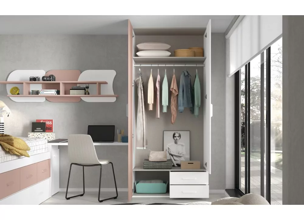 Armario 2 puertas batientes asimétricas + 2 cajones corban PLUS Armario 2 puertas batientes asimétricas + 2 cajones corban PLUS