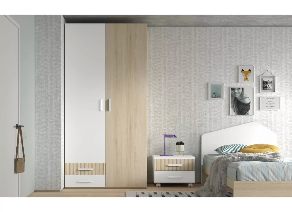 Armario 2 puertas batientes asimétricas + 2 cajones corban PLUS Armario 2 puertas batientes asimétricas + 2 cajones corban PLUS