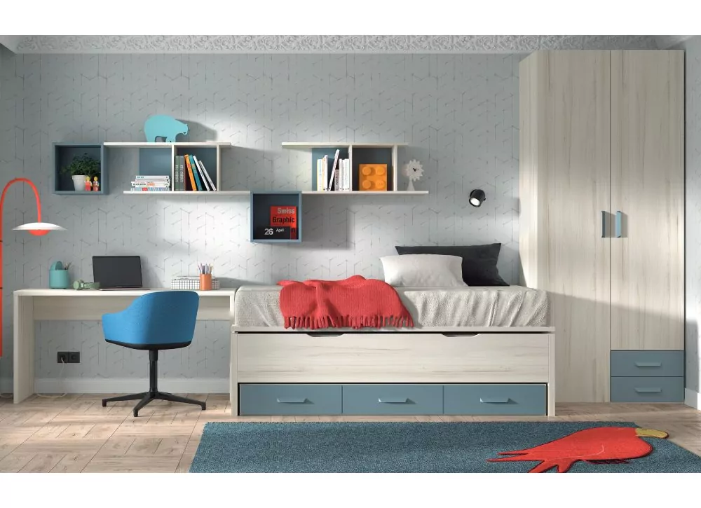 Armario 2 puertas batientes asimétricas + 2 cajones corban PLUS Armario 2 puertas batientes asimétricas + 2 cajones corban PLUS