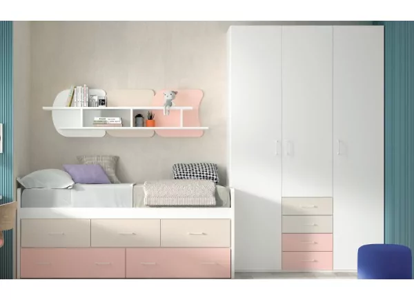 Armario 3 puertas batientes y 4 cajones corban PLUS