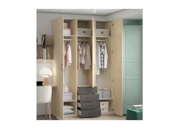 Armario 3 puertas batientes y 4 cajones corban PLUS