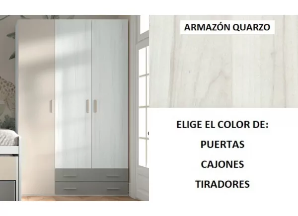Armario 3 puertas batientes y 2 cajones corban PLUS Armario 3 puertas batientes y 2 cajones corban PLUS