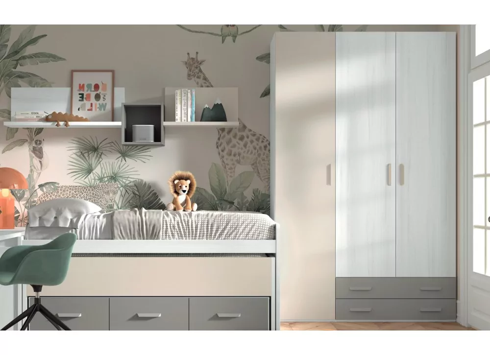 Armario 3 puertas batientes y 2 cajones corban PLUS