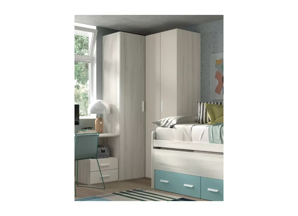 Guarda-roupa de canto com portas sanfonadas Corban Plus Guarda-roupa de canto com portas sanfonadas Corban Plus
