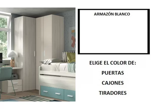 Armario rincón escuadra puertas plegable corban PLUS Armario rincón escuadra puertas plegable corban PLUS