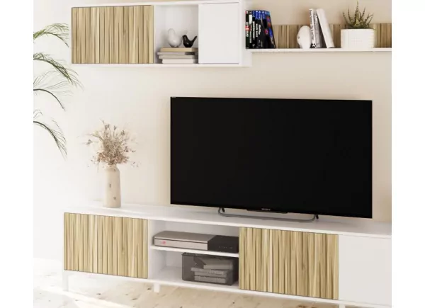 Móveis de salão branco e ripado EXOTIC Móveis de salão branco e ripado EXOTIC