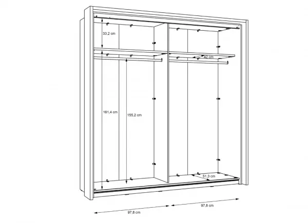 Armario de 2 puertas correderas VARSOVIA Armario de 2 puertas correderas VARSOVIA