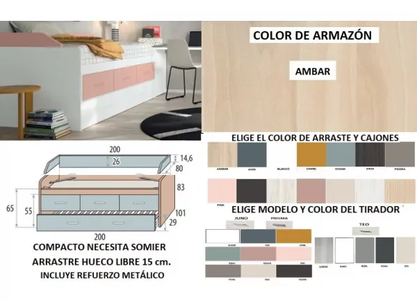 Compacto de 90 ou 105 com 3 gavetas e nide drag PLUS
