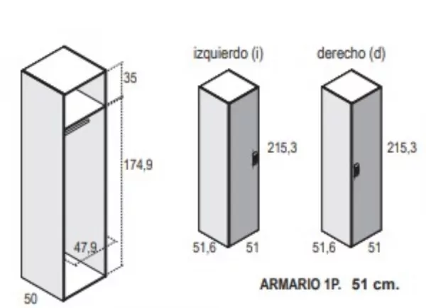 Roupeiros de 1, 2 ou 3 portas de bastão CLEO Roupeiros de 1, 2 ou 3 portas de bastão CLEO
