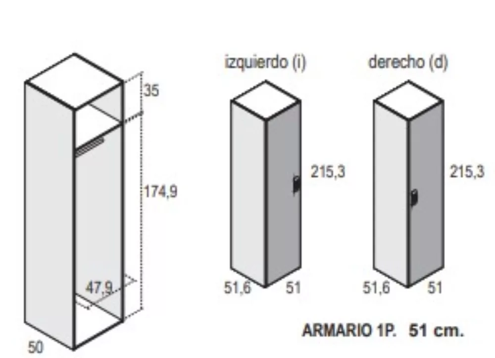 Roupeiros de 1, 2 ou 3 portas de bastão CLEO Roupeiros de 1, 2 ou 3 portas de bastão CLEO