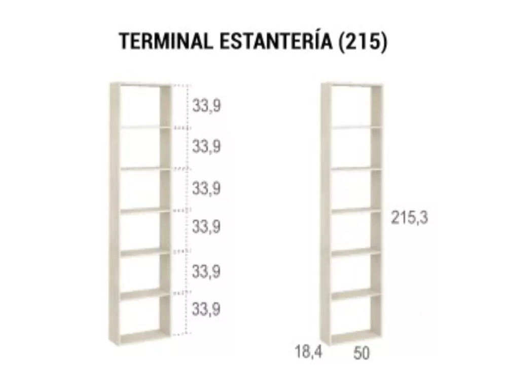 Estantería terminal con 6 huecos CLEO Estantería terminal con 6 huecos CLEO
