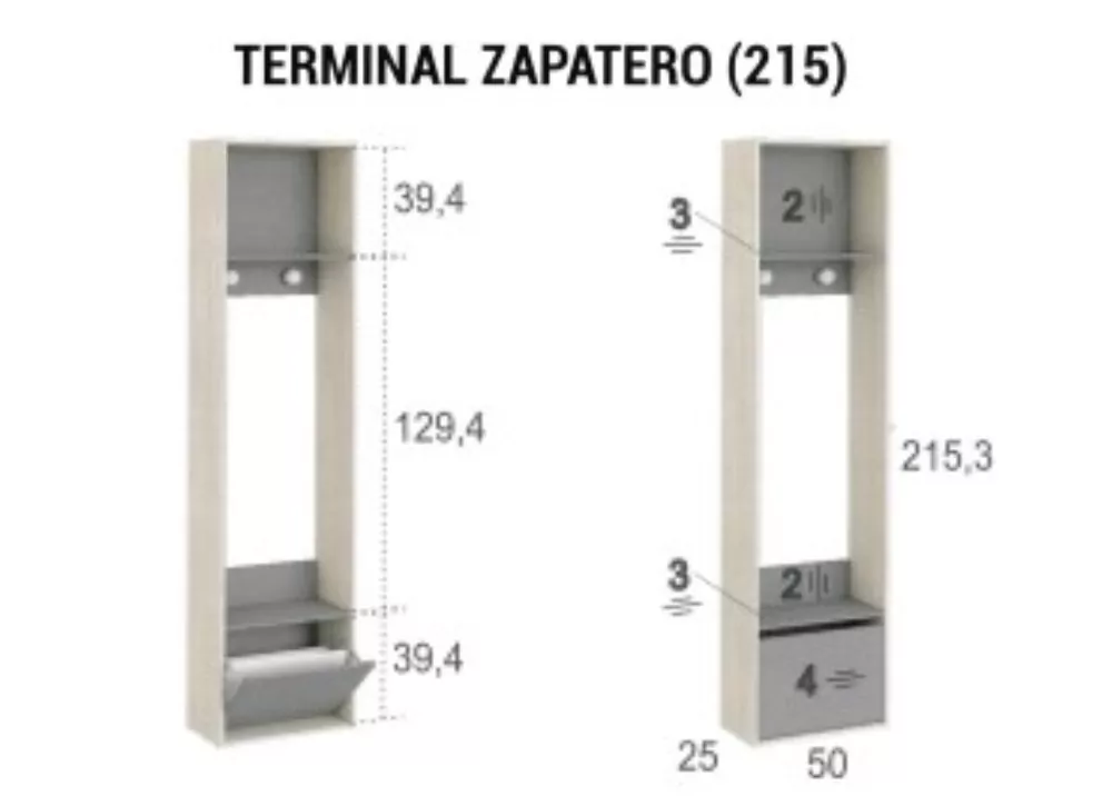 Terminal zapatero con colgadores CLEO Terminal zapatero con colgadores CLEO